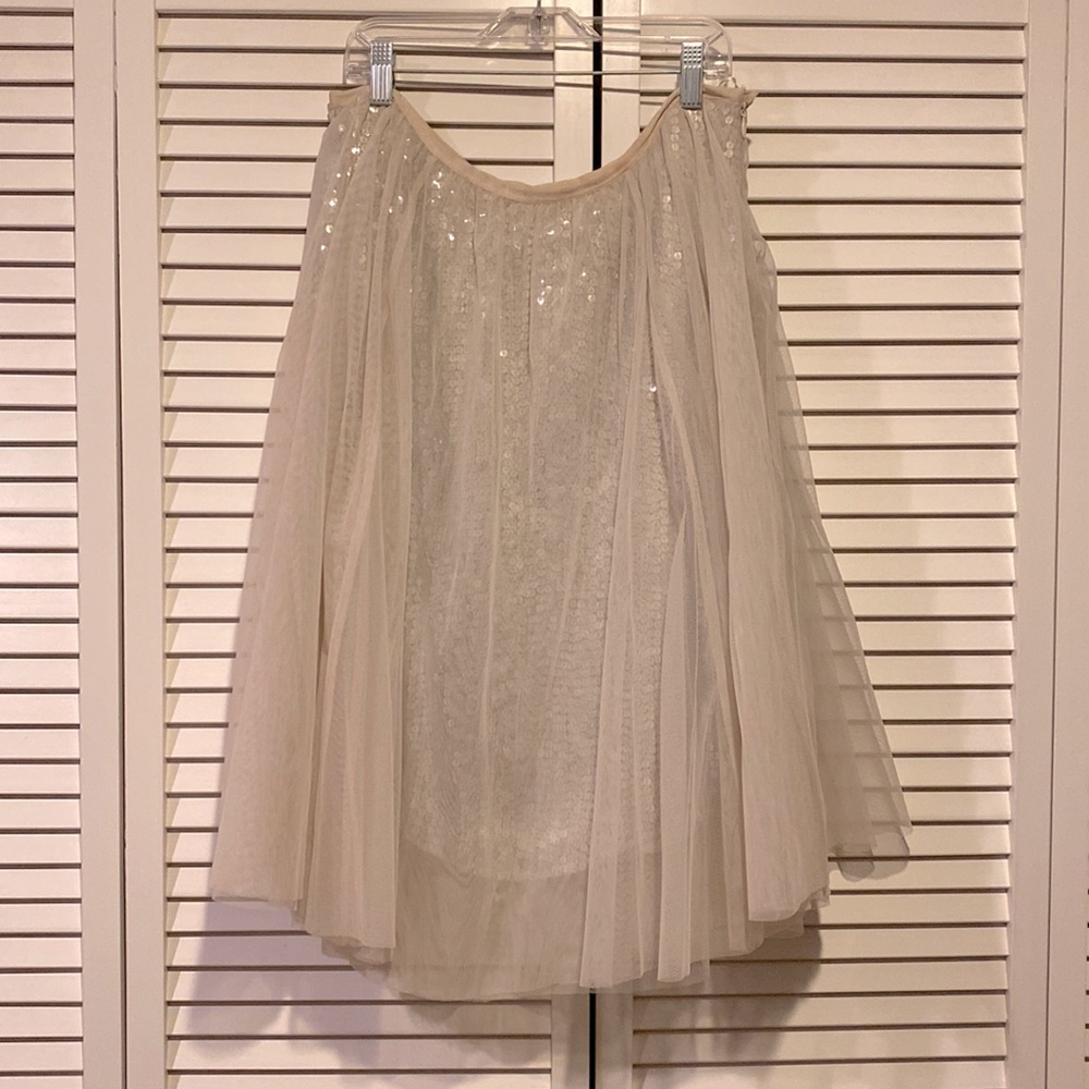 Tracy Reese x Anthropologie Tulle Skirt with Sequin underlay